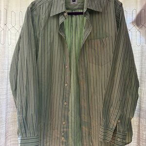 GAP classic Men’s Green & Blue Striped Dress Shirt